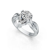 Sterling Silver Semi Mount Ring Setting Pear PE 12X8mm DHJ