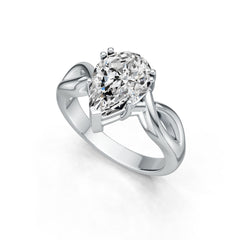 Sterling Silver Semi Mount Ring Setting Pear PE 12X8mm DHJ