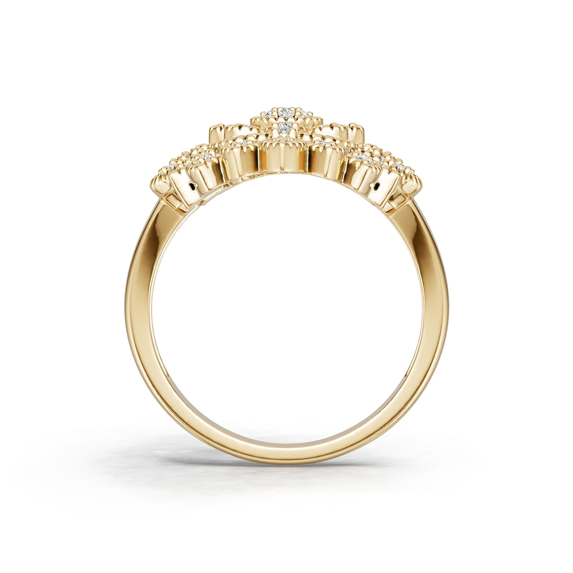 10K Gold Semi Mount Ring Setting Round Ro 17x0mm Syz Jewelry