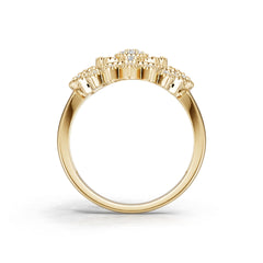 10K Gold Semi Mount Ring Setting Round Ro 17x0mm Syz Jewelry