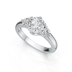 Sterling Silver Semi Mount Ring Setting Round RD 7x7mm DHJ