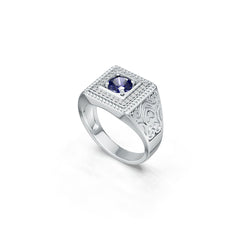 Sterling Silver Semi Mount Ring Setting RD 6.5x6.5mm Men's Ring Syzjewelry