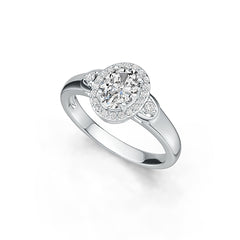 Sterling Silver Semi Mount Ring Setting Oval OV 8x6mm Halo White Topaz Syzjewelry