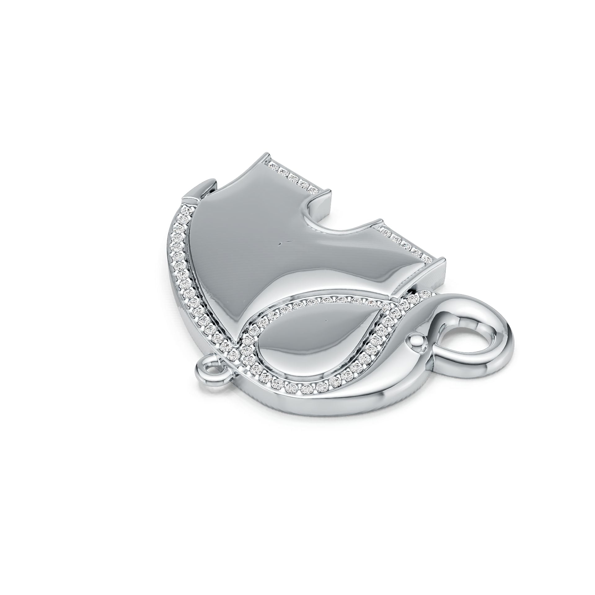 Sterling Silver Semi Mount Pendant Setting Round RD 1.0mm DHJ