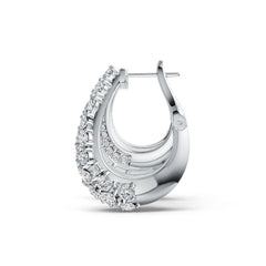 10K Gold Hoop Earrings with or Moissanite Moissanite Accent DHJ