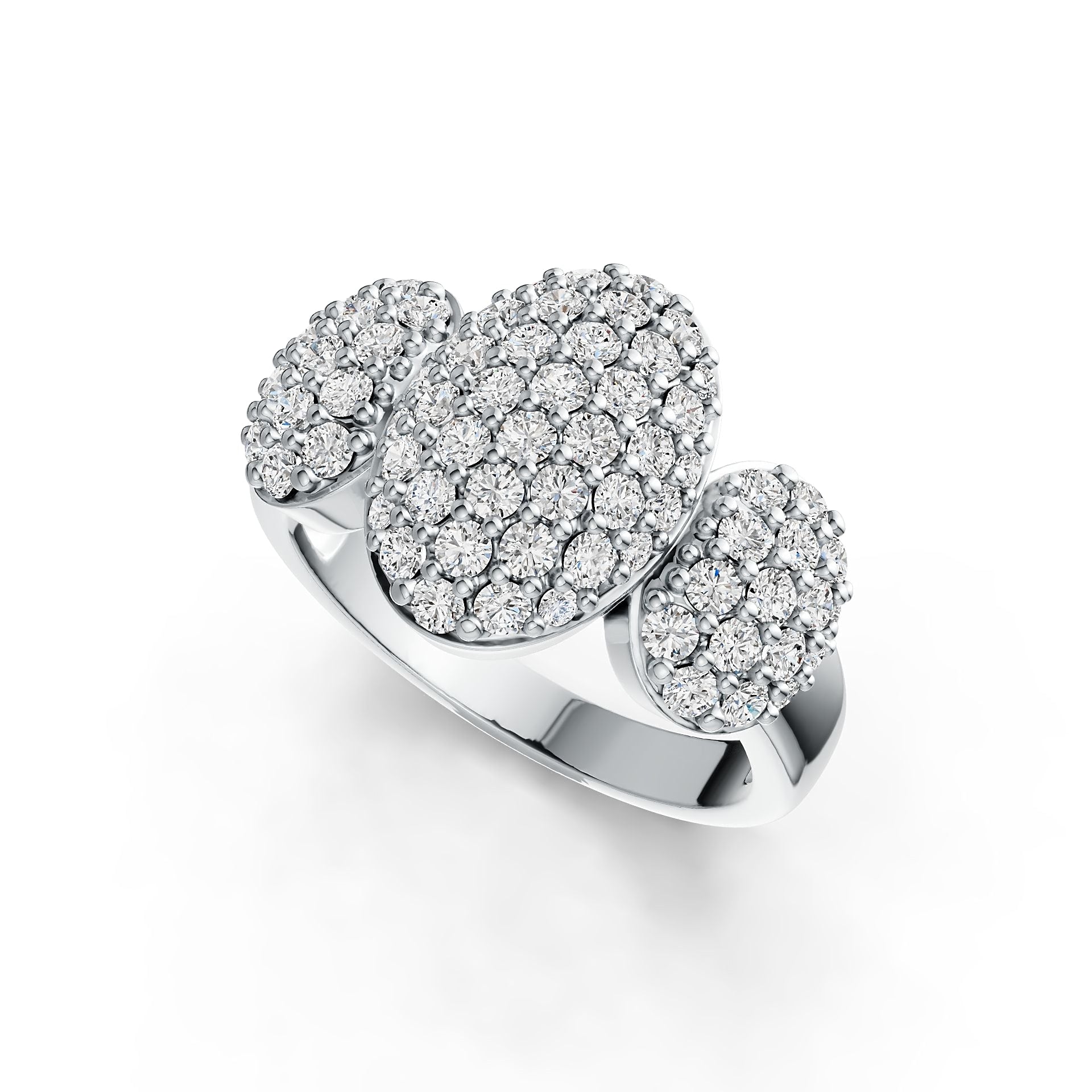 Sterling Silver Oval-Shaped Cocktail Ring with White Topaz or Moissanite DHJ