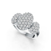 Sterling Silver Oval-Shaped Cocktail Ring with White Topaz or Moissanite DHJ