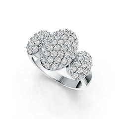 Sterling Silver Oval-Shaped Cocktail Ring with White Topaz or Moissanite DHJ