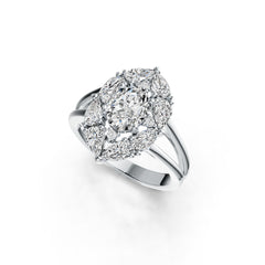 Sterling Silver Semi Mount Ring Setting Oval OV 8X6mm with White Topaz DHJ