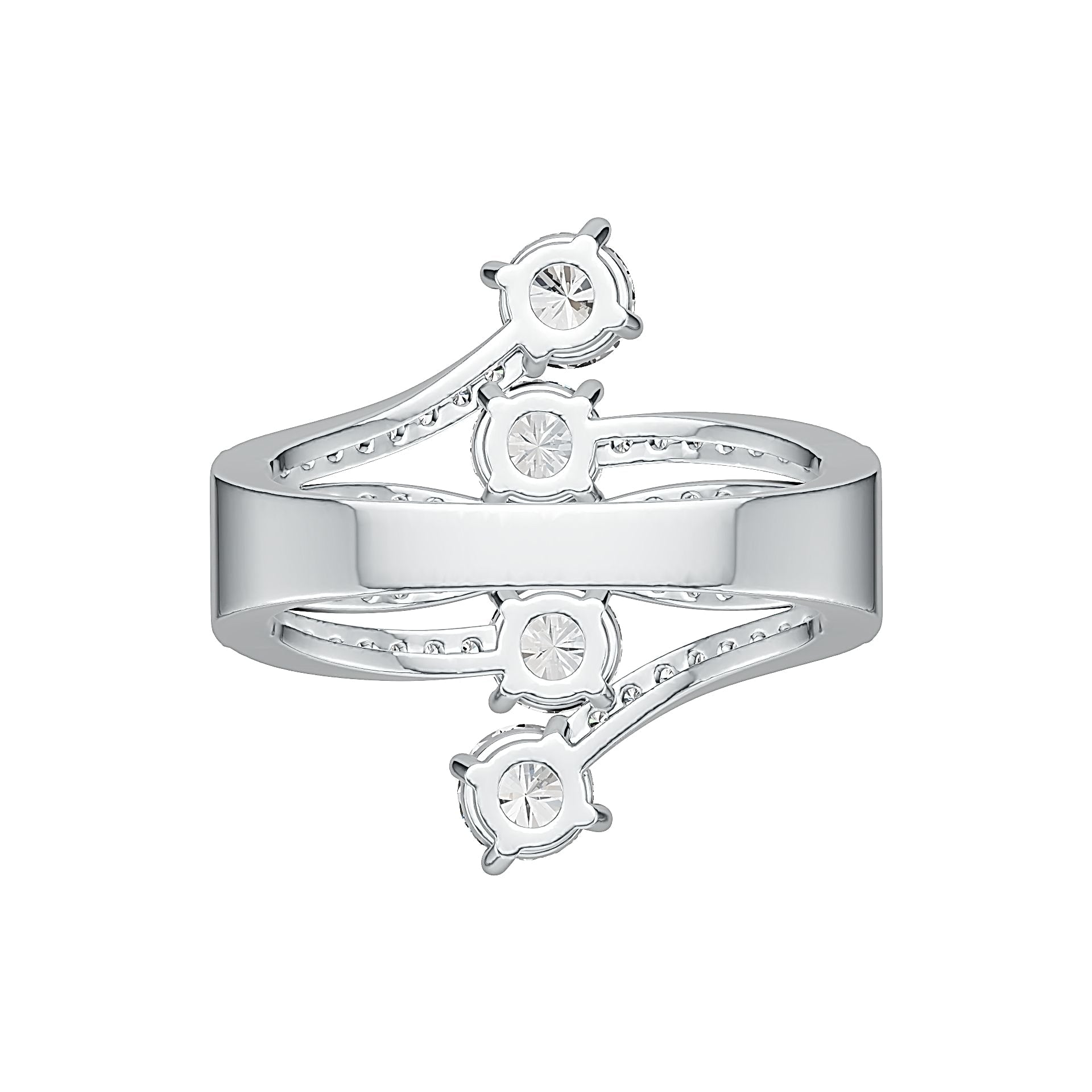 Platinum Semi Mount Ring Setting Round RD 5x5mm Diamond Accent DHJ