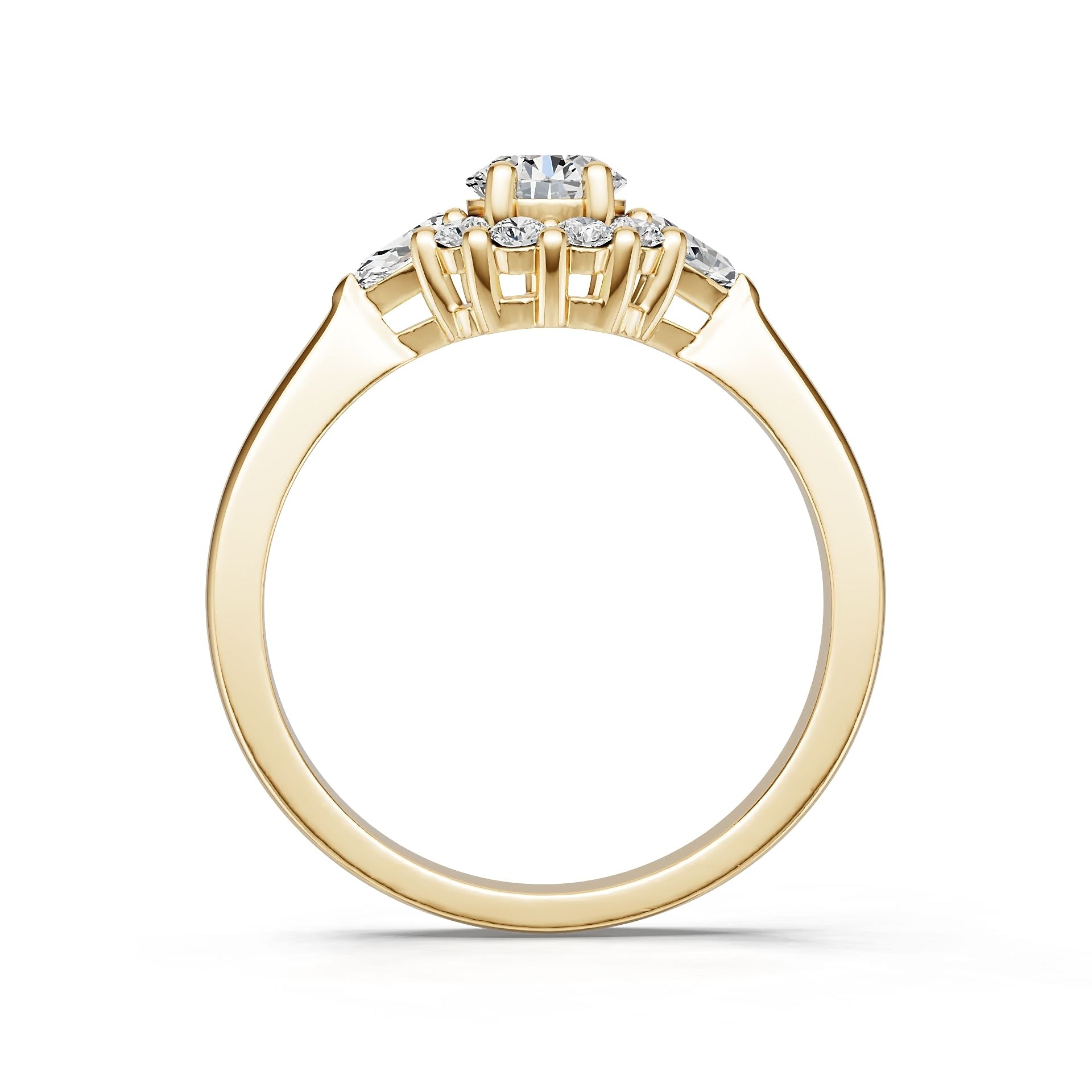 18K Gold Semi Mount Ring Setting Round Ro 5x3mm Diamond Accent Syz Jewelry