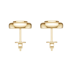 18K Gold Semi Mount Earrings Setting Round Ro 1x1mm Diamond Accent Syz Jewelry