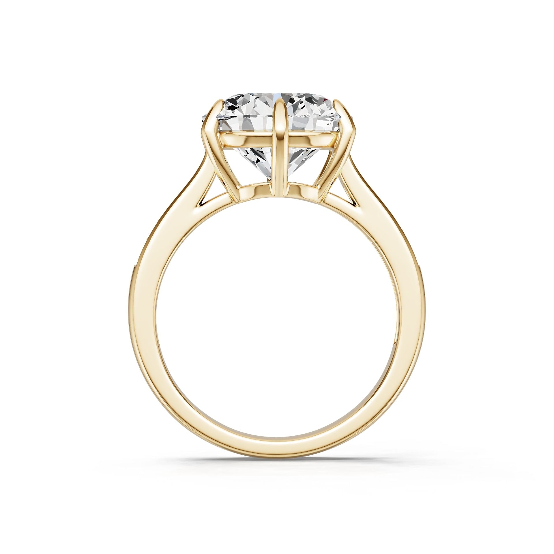 18K Gold Semi Mount Ring Setting Round Ro 11x11mm Diamond Accent Syz Jewelry