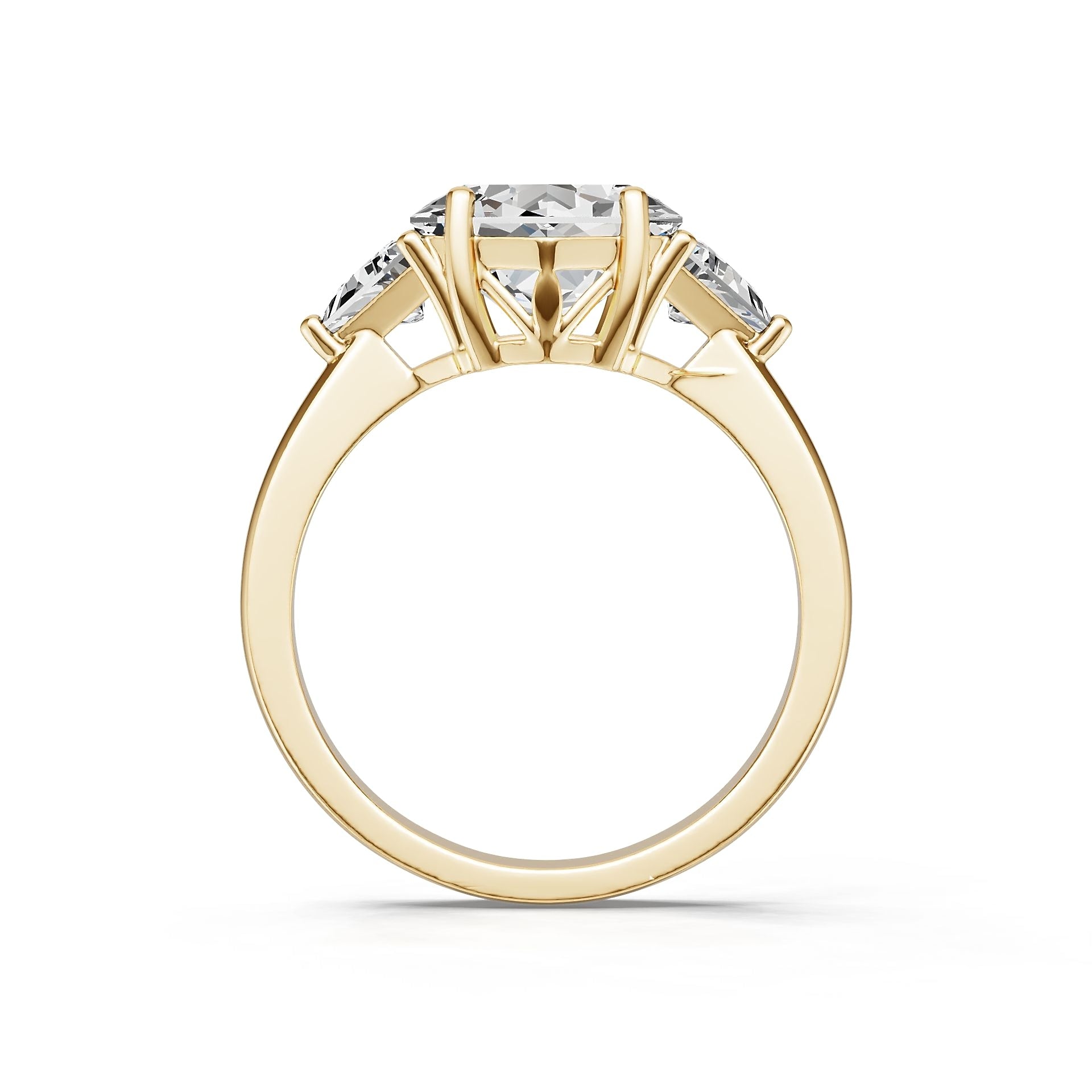 18K Gold Semi Mount Ring Setting Round Ro 2x0mm Diamond Accent Syz Jewelry