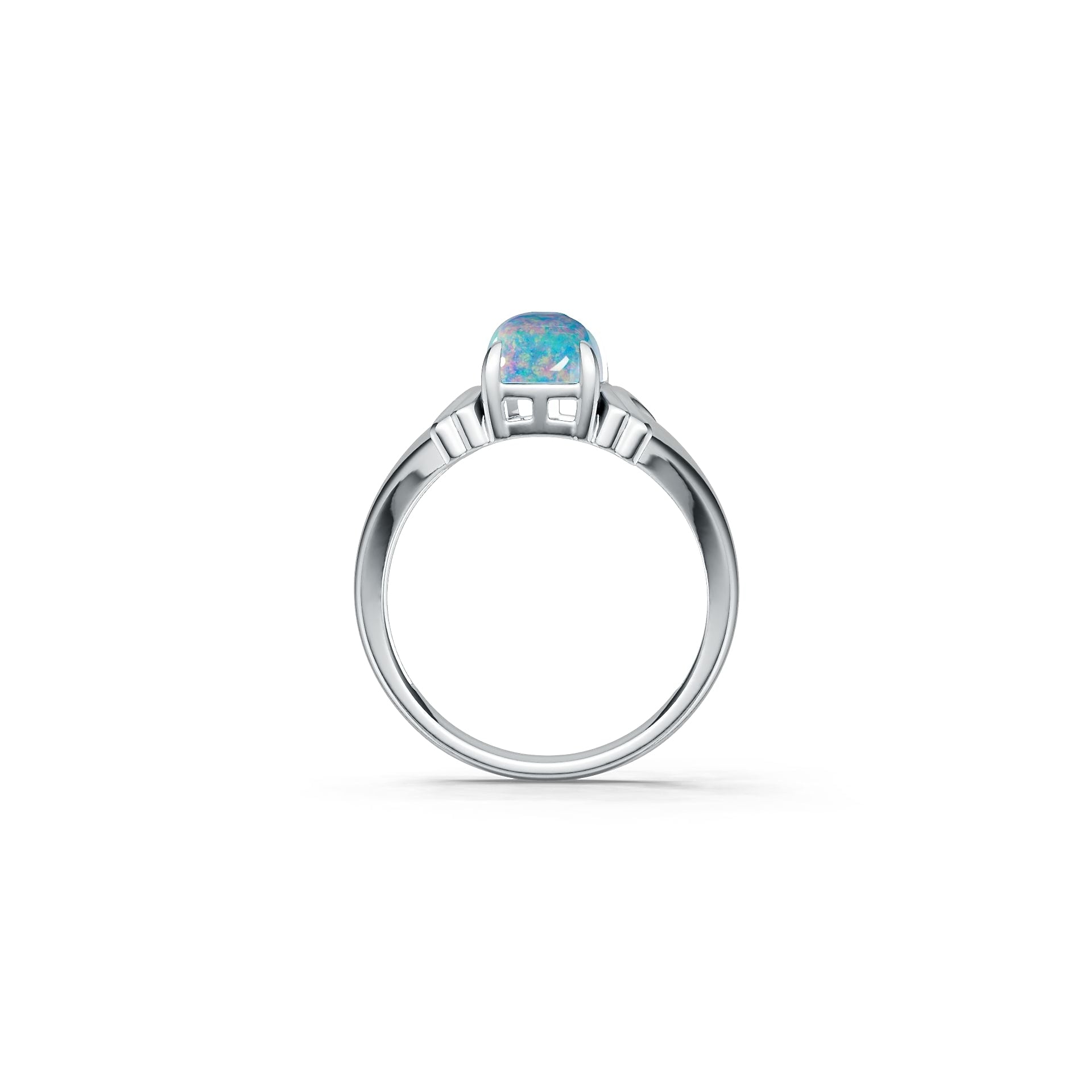 Sterling Silver Semi Mount Ring Setting Cushion CU 14X7mm Cabochon Syzjewelry
