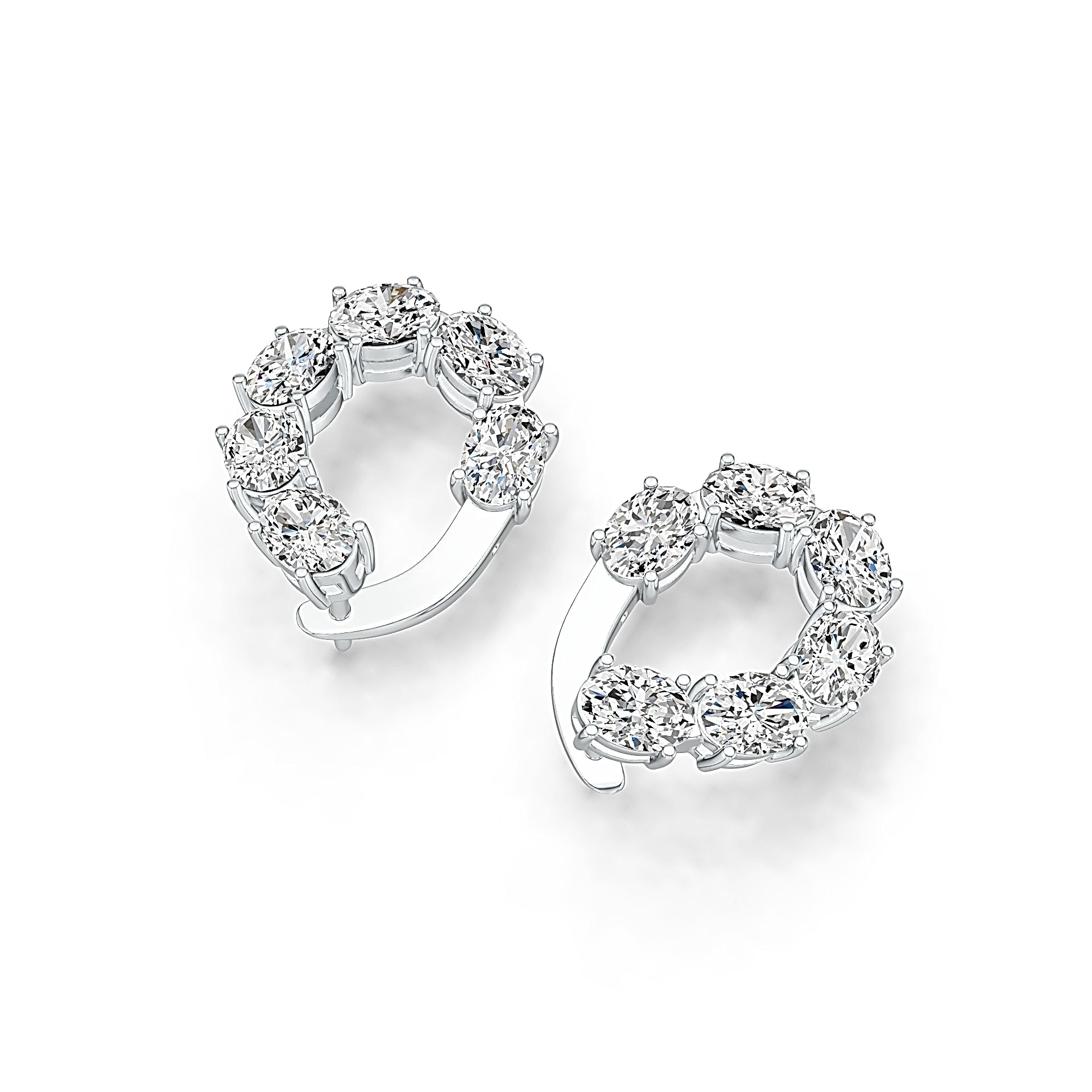 Sterling Silver Semi Mount Earrings Setting Oval OV 7X5mm DHJ