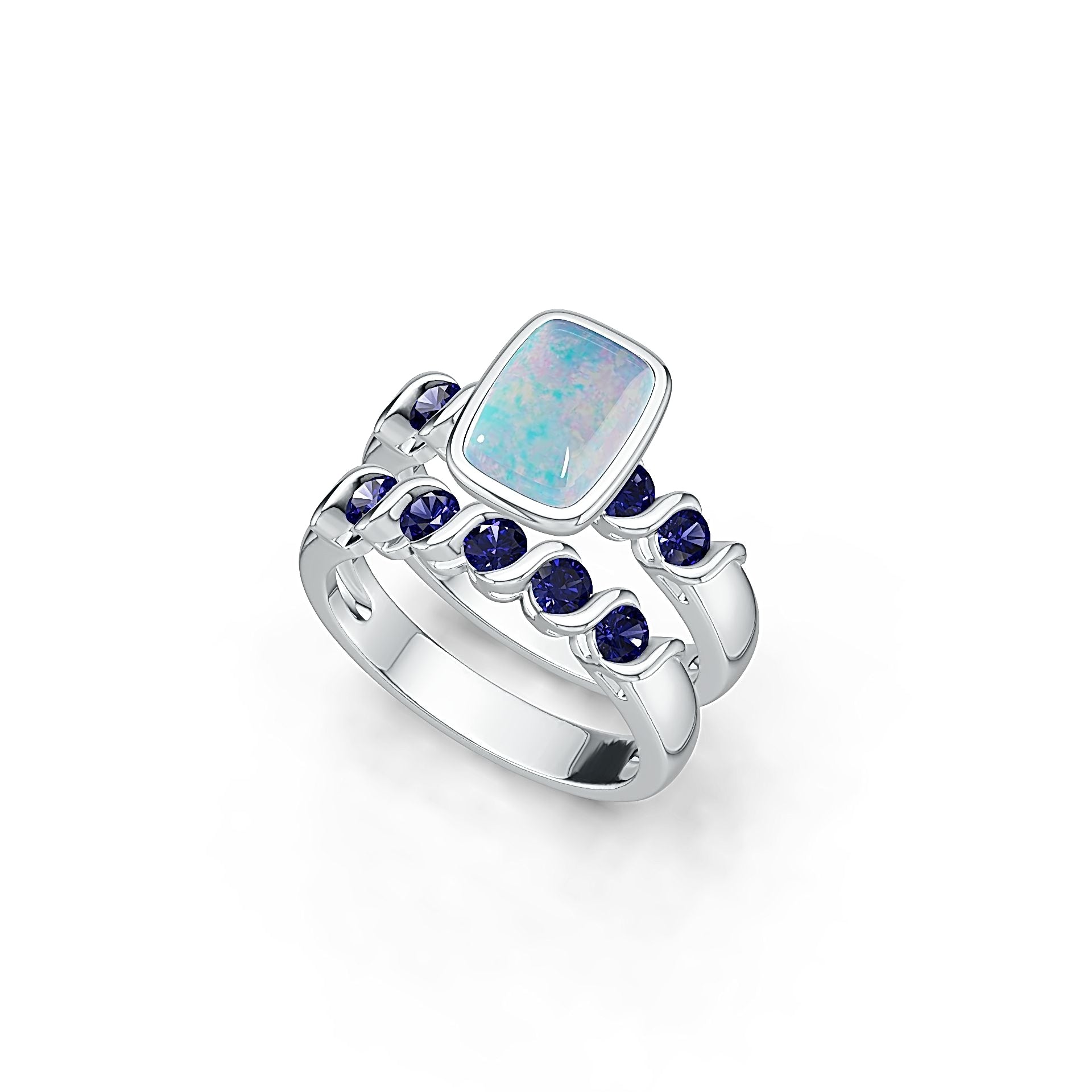 Sterling Silver Semi Mount Ring Setting Cushion CU 8X6mm Cabochon DHJ