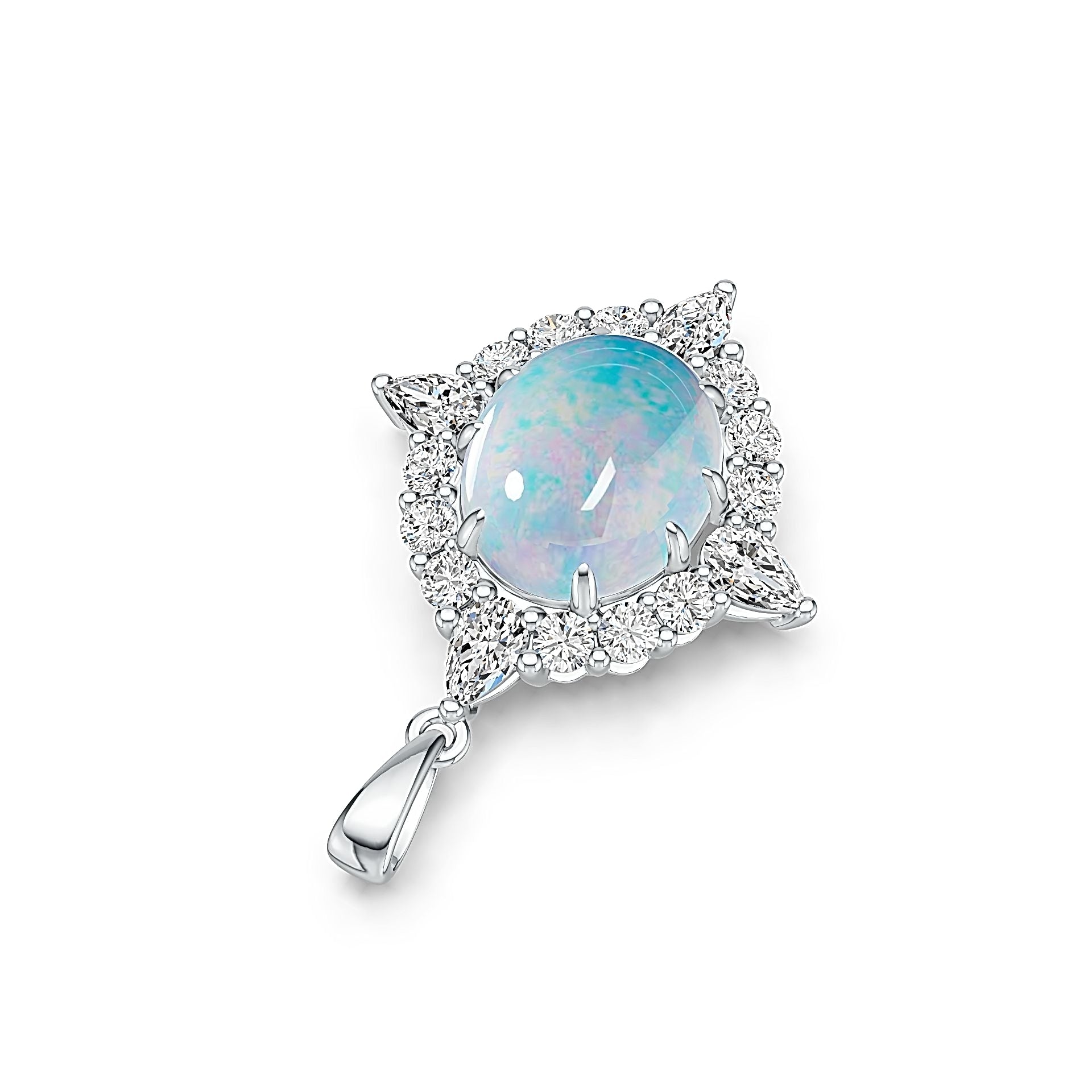 Sterling Silver Semi Mount Pendant Oval OV 12x10mm Cabochon Syzjewelry