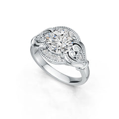 Sterling Silver Semi Mount Ring Setting Round RD 8x8mm DHJ