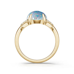 10K Gold Semi Mount Ring Setting Round Ro 14x10mm Moissanite Accent Syz Jewelry
