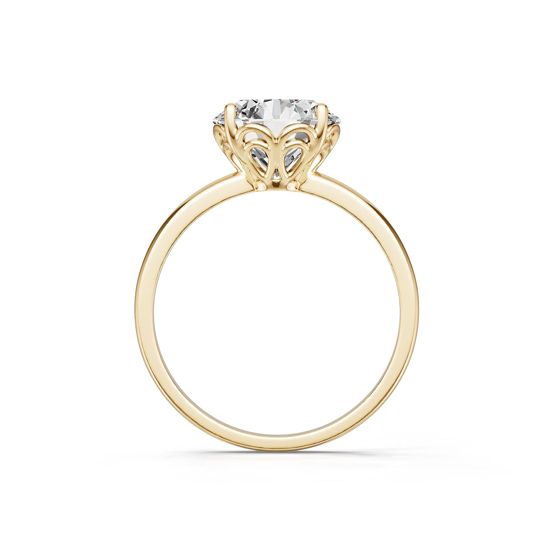 Platinum Semi Mount Ring Setting Round Ro 6x6mm Syz Jewelry