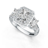 Sterling Silver Semi Mount Ring Setting Emerald OCT 8X6mm OCT 6X4mm DHJ