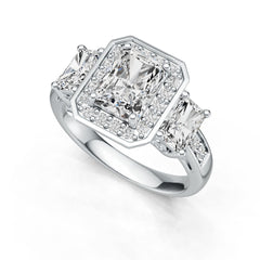 Sterling Silver Semi Mount Ring Setting Emerald OCT 8X6mm OCT 6X4mm DHJ