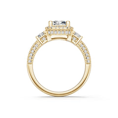 Platinum Semi Mount Ring Setting Emerald Em 8x6mm Diamond Accent Syz Jewelry