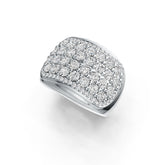 Sterling Silver Ring Multi-Row with White Topaz or Moissanite DHJ