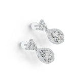 Sterling Silver Semi Mount Earrings Setting Pear PE 10X7mm TRI 6Xmm Syzjewelry