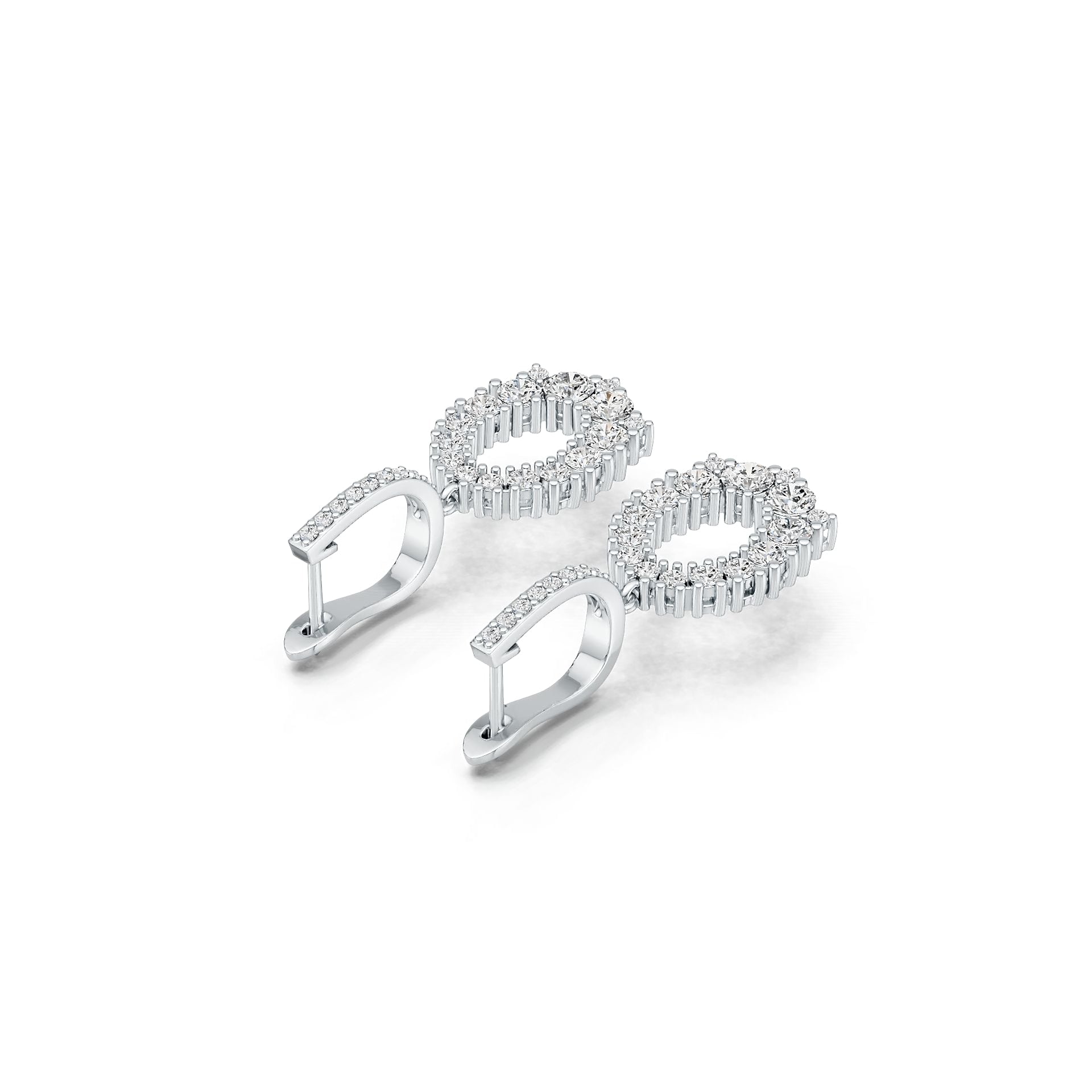 Sterling Silver Semi Mount Earrings Setting Round RD 4.0mm 3.5mm 3mm 2.5mm 2mm DHJ