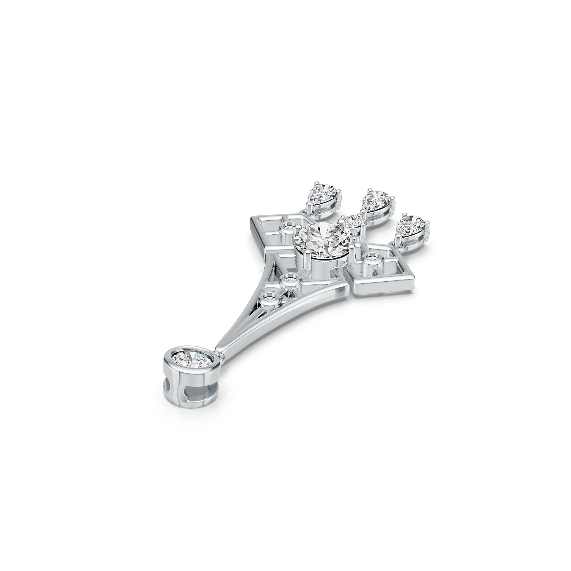 Sterling Silver Semi Mount Pendant Setting Round RD 9x9mm DHJ