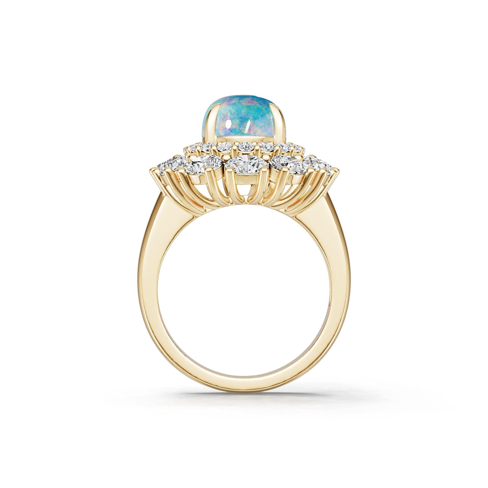 14K Gold Semi Mount Ring Setting Round Ro 10x8mm Syz Jewelry