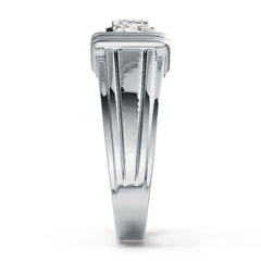 Platinum Semi Mount Ring Setting Emerald OCT 4X4mm DHJ