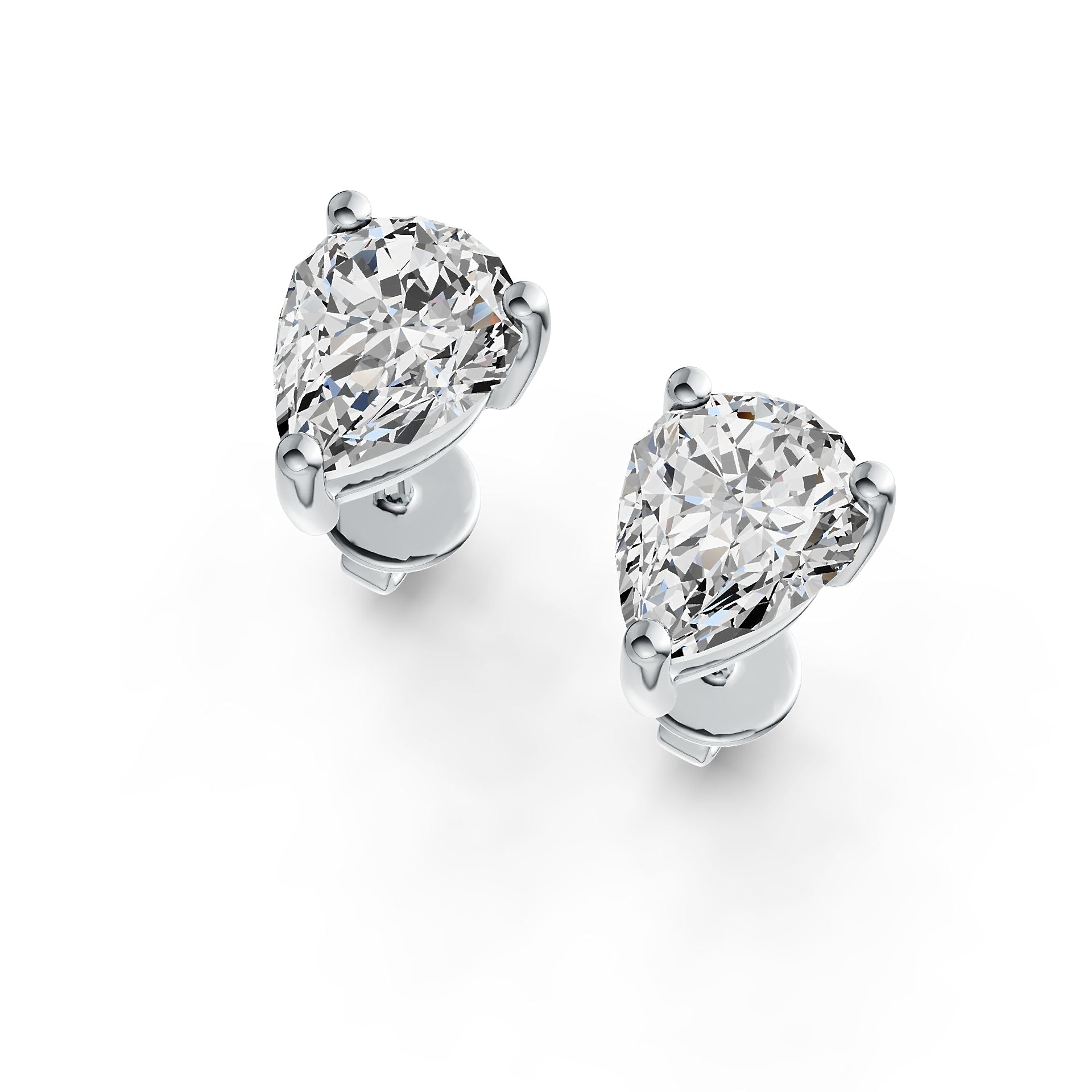 14K Gold Semi Mount Earrings Setting Pear PE 8X6mm Stud DHJ