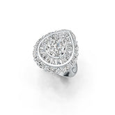 Sterling Silver Semi Mount Ring Setting Pear PE 11X9mm Baguette 3X2mm MQ 6X3mm DHJ