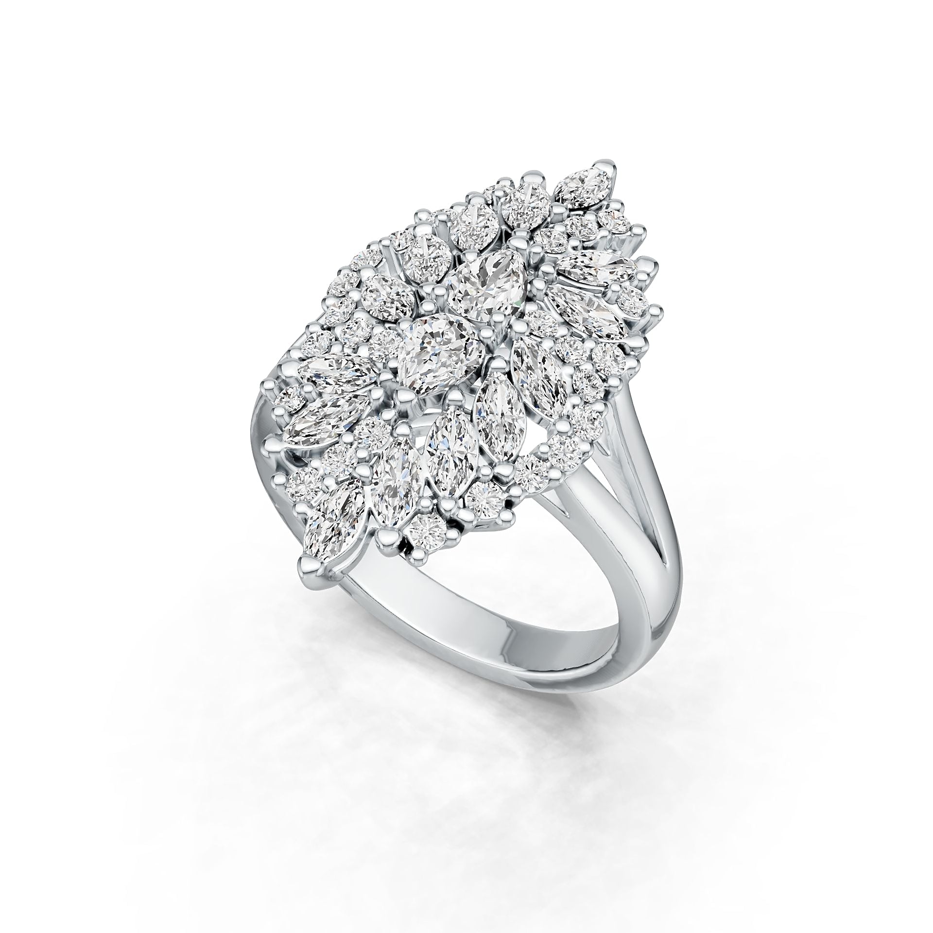 Sterling Silver Semi Mount Ring Setting Round RD Cluster Áæ§Èï∂mm DHJ