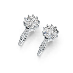 10K Gold Semi Mount Earrings Setting Round RD 8x8mm Moissanite Accent DHJ