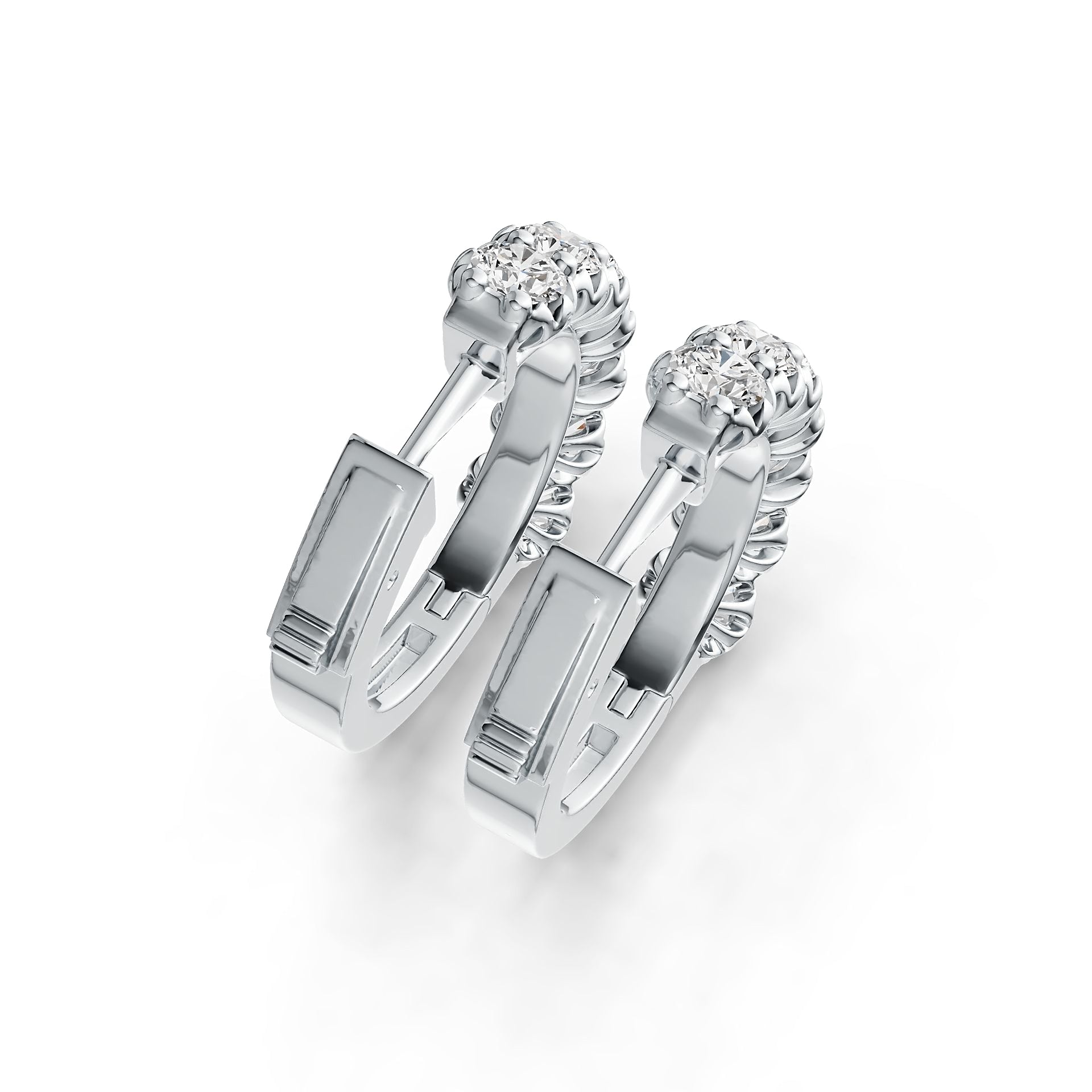 Sterling Silver Semi Mount Earrings Setting Round RD 4x4mm DHJ