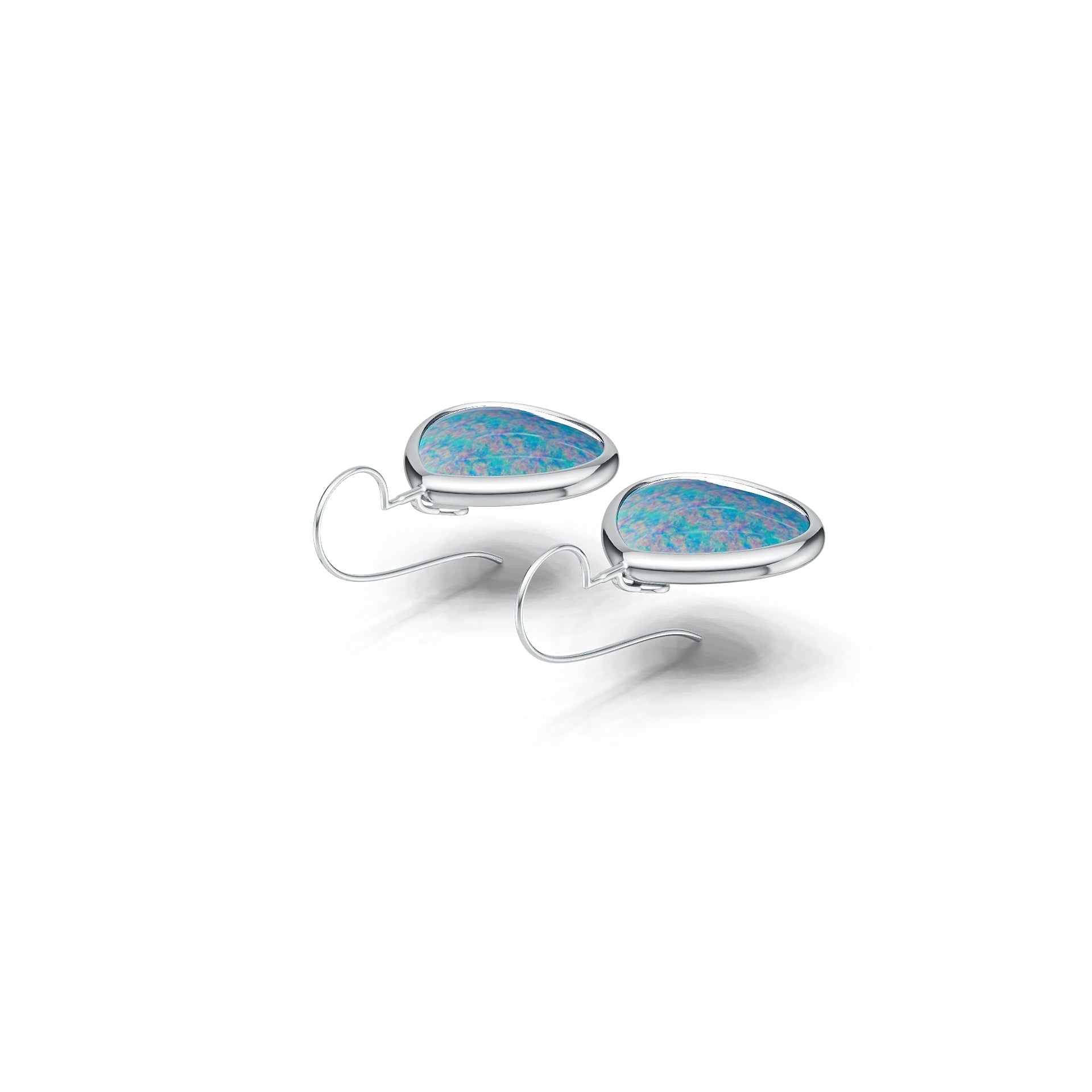 Platinum Semi Mount Earrings Setting Pear 18X18mm Cabochon DHJ
