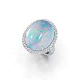 Sterling Silver Semi Mount Ring Setting Oval OV 24X19mm Cabochon DHJ