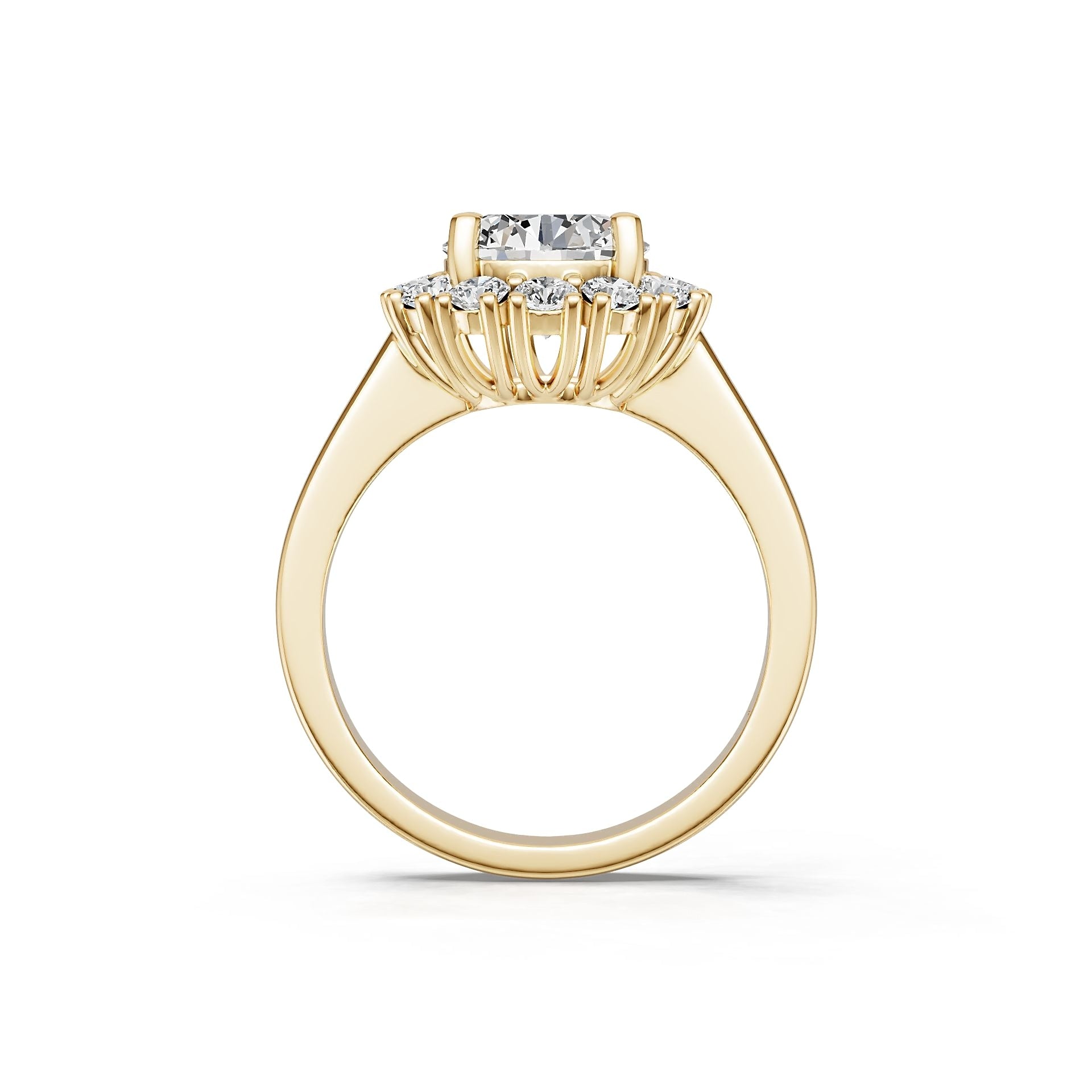 10K Gold Semi Mount Ring Setting Round Ro 6x6mm Moissanite Accent Syz Jewelry
