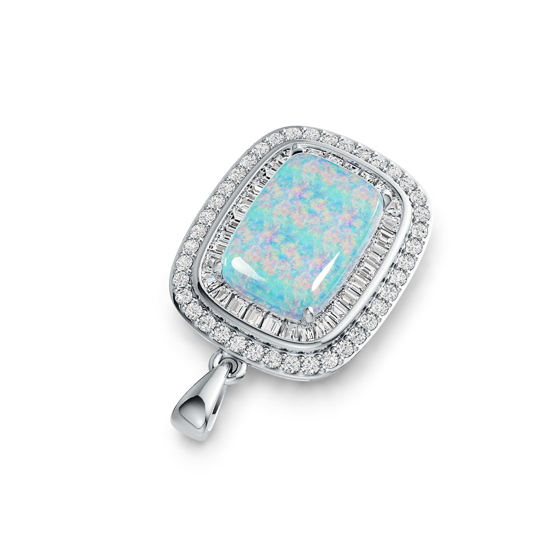 Sterling Silver Semi Mount Pendant Setting Cushion CU 14X10mm Cabochon DHJ