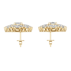 Platinum Semi Mount Earrings Setting Round Ro 5x5mm Diamond Accent Syz Jewelry