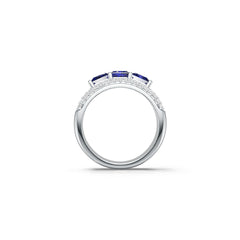 Sterling Silver Semi Mount Ring Setting SQ 4.5x4.5mm Men's Band Ring 3 Stones Syzjewelry