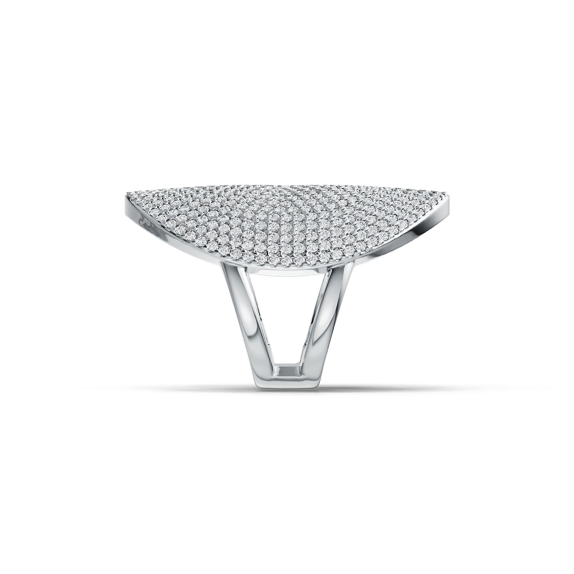 10K Gold Pave Set Cocktail Ring with or Moissanite Moissanite Accent DHJ