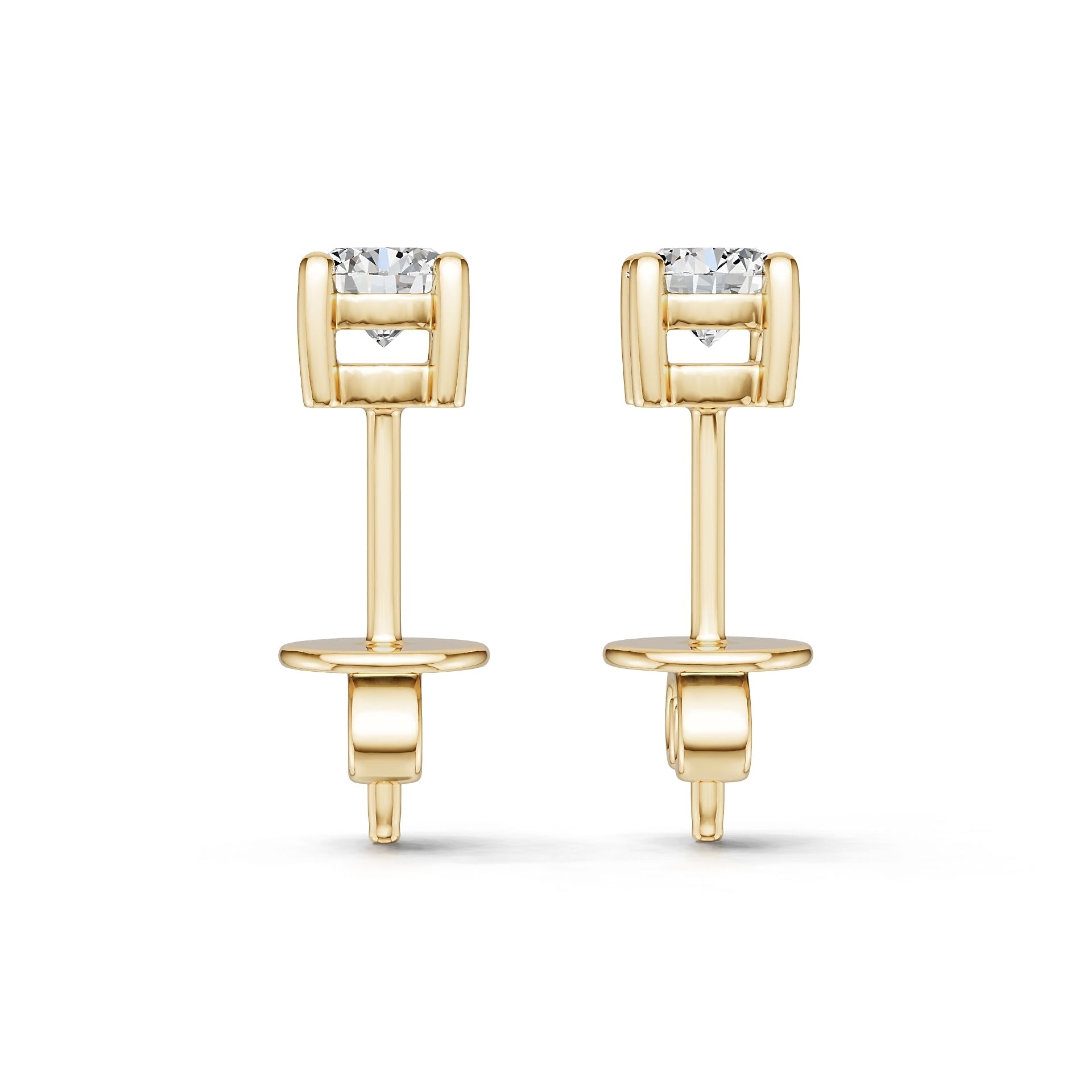Sterling Silver Semi Mount Earrings Setting Round RD 4x4mm DHJ