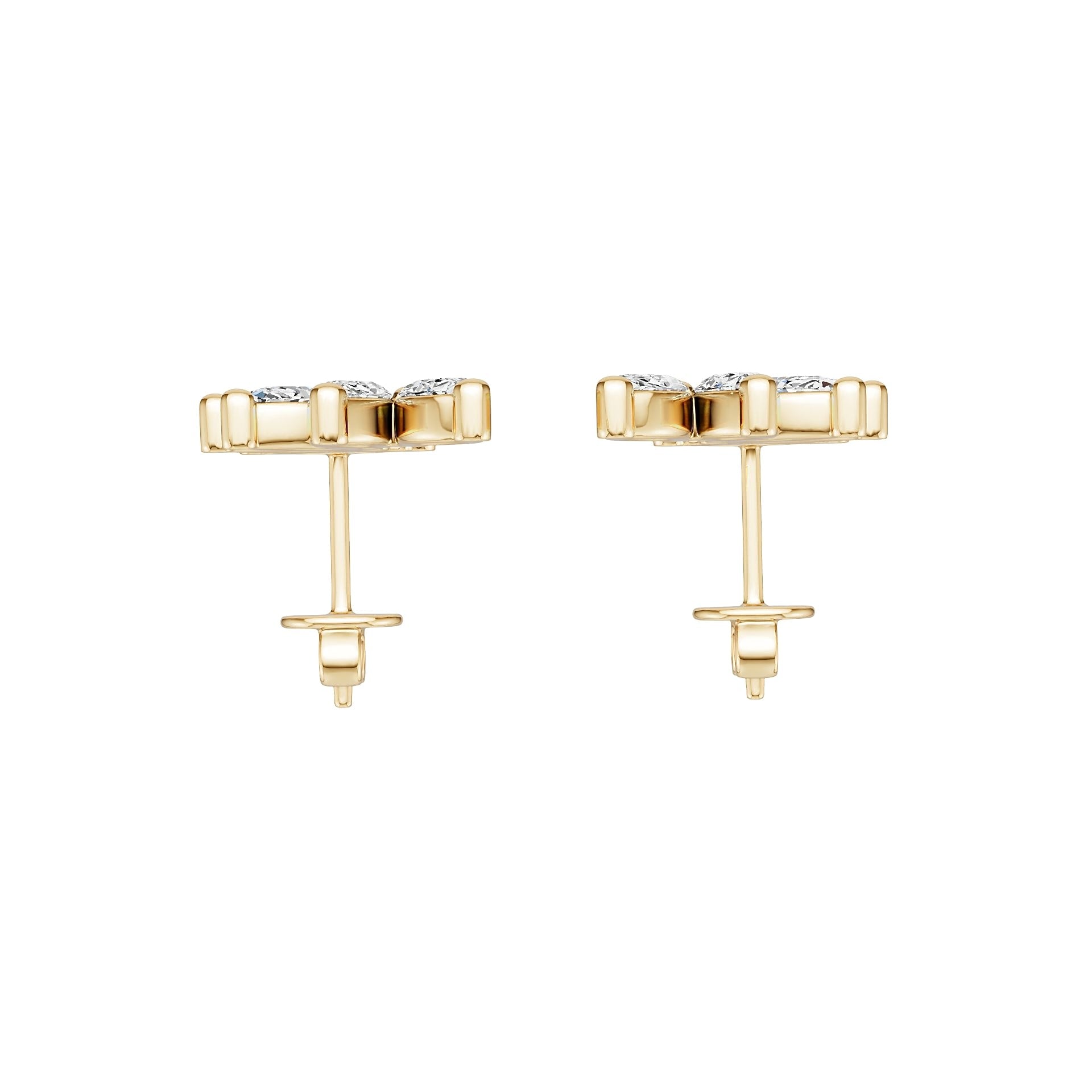 18K Gold Semi Mount Earrings Setting Marquise Ma 5x2mm Syz Jewelry