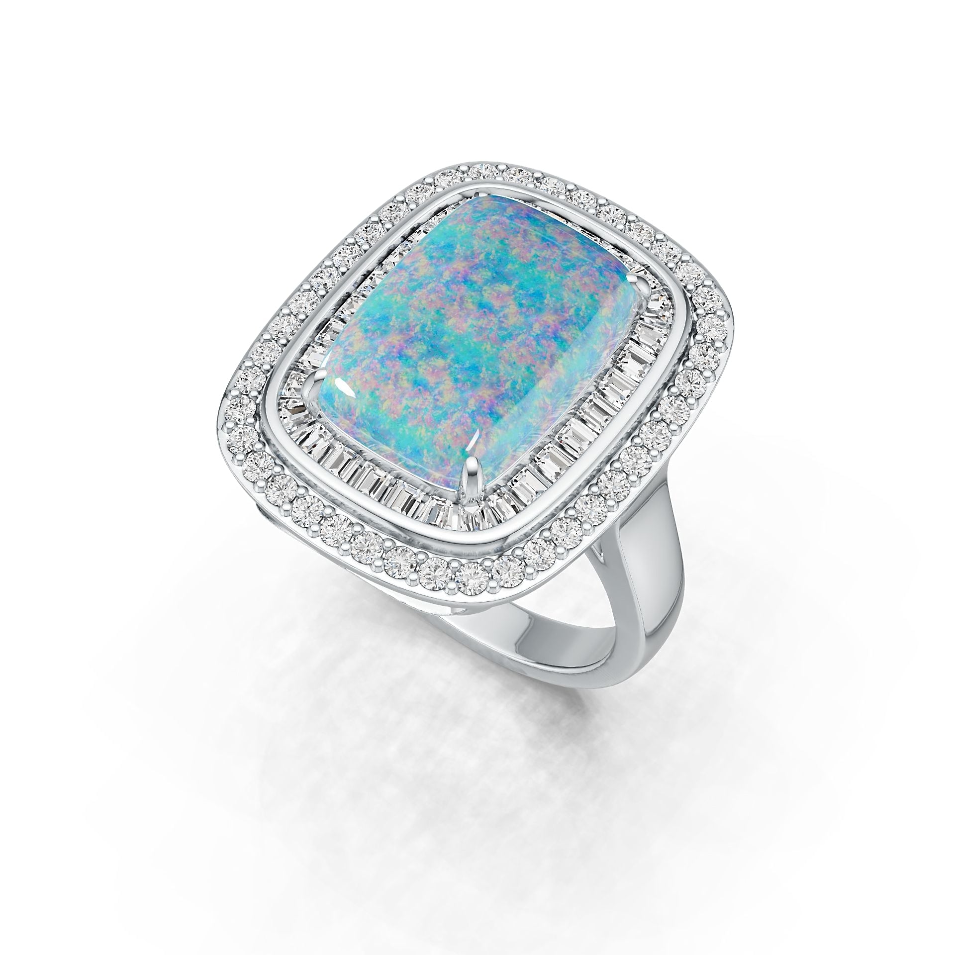 Sterling Silver Semi Mount Ring Setting Cushion CU 14X10mm Cabochon DHJ