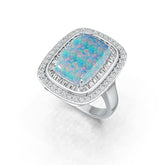 Sterling Silver Semi Mount Ring Setting Cushion CU 14X10mm Cabochon DHJ